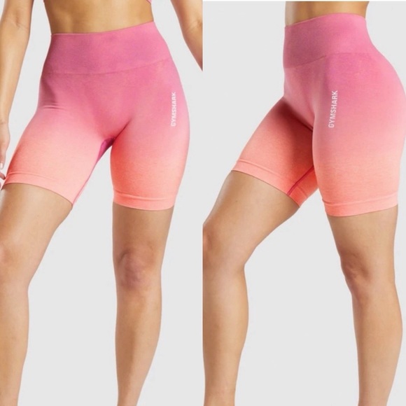 Gymshark Pants - Gymshark Adapt Ombré Seamless Pink Bike Shorts Size Medium